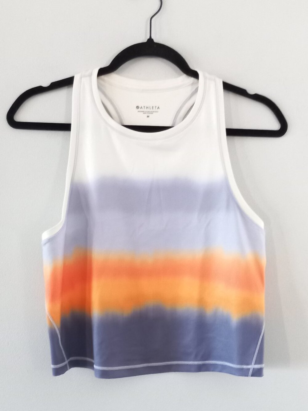 ATHLETA ombre tie dye effect racerback crop top